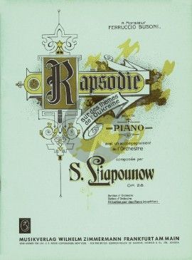 Lyapunov Ukrainische Rhapsodie Op. 28 Klavier und Orchester (Klavierauszug)