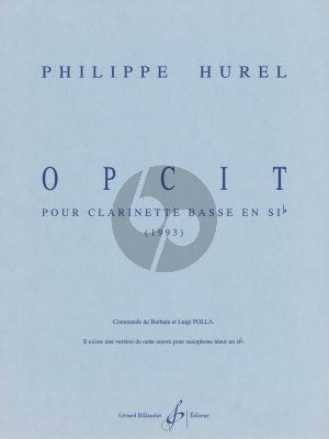 Hurel Opcit Solo B-flat clarinet (1993)