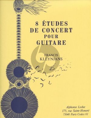 Kleynjans 8 Etudes de Concert Op.29 pour Guitare