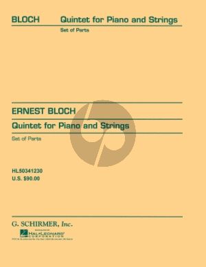 Bloch Pianoquintet No.1 Piano with 2 Violins-Viola and Violoncello (Score/Parts)