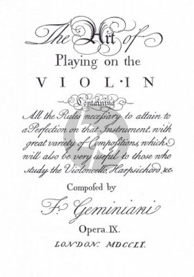 The Art of Playing on the Violin Op. 9