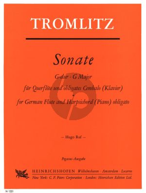 Tromlitz Sonate G dur Flote und Obligates Cembalo [Klavier] (Herausgegeben von Hugo Ruf)