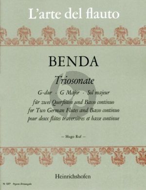 Benda Triosonata G-major 2 Flutes and Bc (Score/Parts) (edited by Hugo Ruf)
