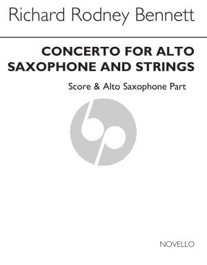 Bennett Concerto for Alto Saxophone and Strings (piano reduction)