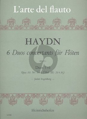 Haydn 6 Duos Concertantes Op. 101 Vol. 3 No. 5 - 6 Hob III: 29 + 30 2 Flöten (Spielpartitur) (Judah Engelsberg)
