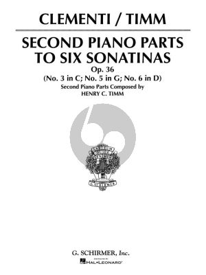 Clementi 6 Sonatinas Op. 36 Vol. 2 Second Piano Part (Second Piano Paty Composed by Hendry C. Timm)