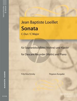 Loeillet Sonate C dur Sopranblockflote[Violine] und Klavier (Herausgegeben von Fritz Koschinsky)