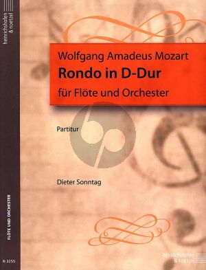 Mozart Rondo D-dur KV 184 Anh. Flote und Orchester Partitur (Dieter Sonntag)
