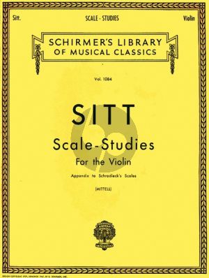Sitt Scale Studies Violine (Appendix to Schradieck's Scales)