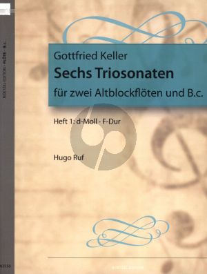 Keller 6 Triosonaten Vol.1 2 Altblockfloten und Bc (Herausgegeben von Hugo Ruf)