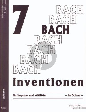 Bach 7 Inventionen fur 2 Blockflöten (Sopran- und Altblockflote) (Herausgeber Doris Im Schlaa)