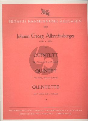 Albrechtsberger Quintet (3 Vi.-Va.-Vc.) (Parts)