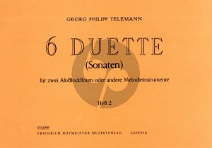Telemann 6 Duette Vol. 2 No. 4 - 6 2 Altblockflöten (Hans-Ulrich Niggemann)