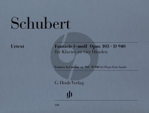 Schubert Fantasie f-moll Op.103 D.940 Klavier zu 4 Hande (Herausgeber Willi Kahl) (Henle-Urtext)