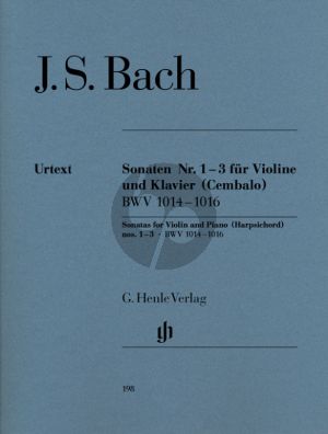 Bach 6 Sonaten Vol.1 BWV 1014-1016 Violine - Basso Continuo (Hans Eppstein (Herausgeber), Hans-Martin Theopold (Fingersatz), Karl Röhrig (Fingersatz Violine)) (Henle-Urtext)