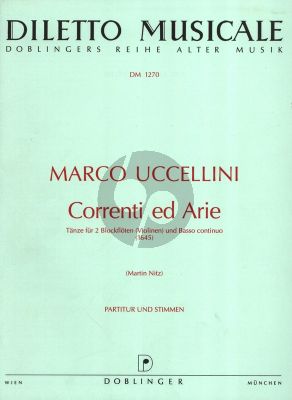 Uccellini Correnti ed Arie 2 Blockflöten oder Violinen und Bc(1645) (Part./Stimmen) (Martin Nitz)