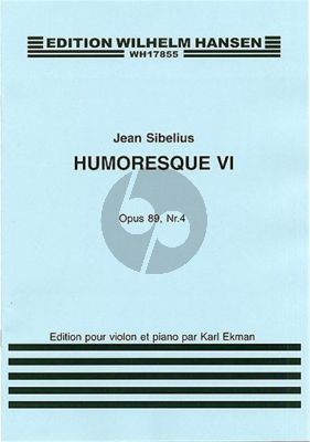 Sibelius Humoresque No. 6 Op. 89 No. 4 Violin and Piano