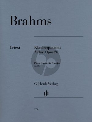 Brahms Klavierquartett A-dur Op.26 Partitur und Stimmen (Herausgeber Hanspeter Krellmann - Fingersatz Hans-Martin Theopold) (Henle-Urtext)