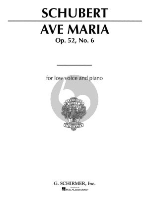 Schubert Ave Maria Op. 52 / 6 Low Voice[G] (english / german and latin)