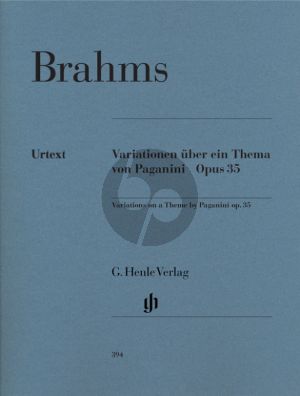 Brahms Paganini Variationen Op.35 fur Klavier (Herausgegeben und Fingersatz von Hans Kahn) (Henle-Urtext)