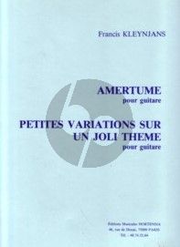 Kleynjans Amertume Op.52 et Petites Variations sur un joli Theme Op.86 Guitare