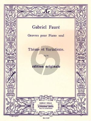 Faure Theme et Variations Opus 73 Piano