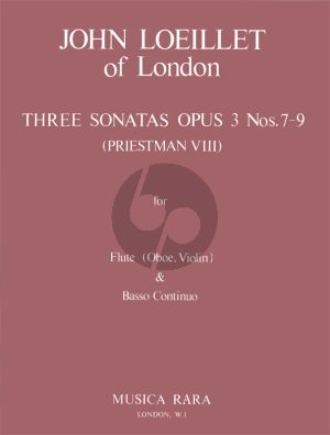 Loeillet  3 Sonatas Op.3 Nos.10-12 (Priestman VIII) (Flute[Ob./Vi.]-Bc