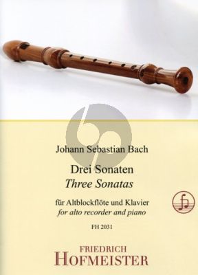 Bach 3 Sonaten (edited by Greta Richert) Altblfl.-Klavier