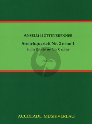 Huttenbrenner Streichquartett No.2 c-moll (Part./Stimmen) (Jurgen Schmidt)