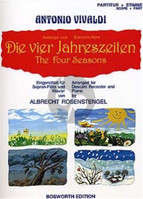 Vivaldi Die Vier Jahreszeiten / The Four Seasons for Descant Recorder and Piano (Score and Part) (Arr. by Albrecht Rosenstengel)