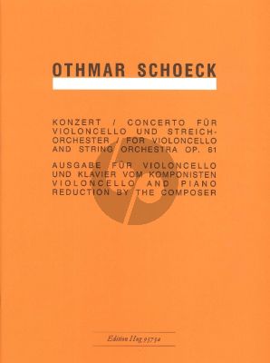 Schoeck Concerto Op.61 Violoncello-String Orchestra (piano red.)