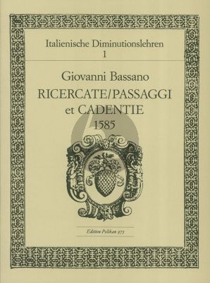 Bassano Ricercate - Passi e Cadenzi 1585 Flöte oder Violine (Richard Erig)