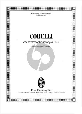 Corelli Concerto Grosso Op.6 No.6 Streicher mit Bc Partitur/Basso Continuo