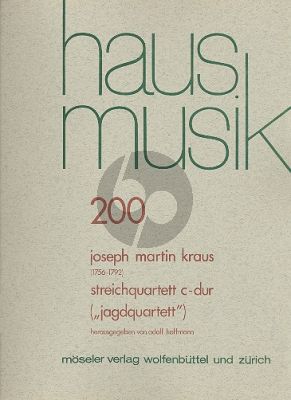 Kraus Quartet C-major VB 182 (Op.1 No.5) (Jagd-Quartett) (Parts) (edited by Adolf Hoffmann)