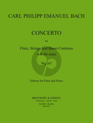 Bach Concerto B-flat major WQ.167[H.435] Flute-Strings-Bc (piano red.) (Lasocki-Block)
