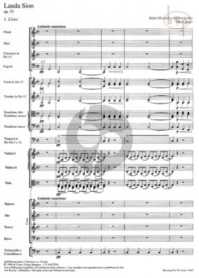 Mendelssohn Lauda Sion MWV A24 (Op.73) (Soli-Choir-Orch.) (Score) (Carus)