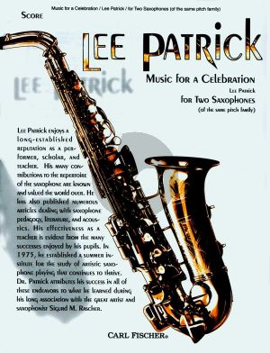 Patrick Music for a Celebration for 2 Saxophones (Score/Parts)