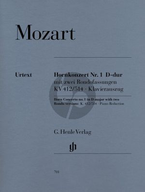 Mozart Konzert Nr.1 D-dur KV 412 / 514 + 2 Rondofassungen (Horn D/F) (Henle-Urtext)