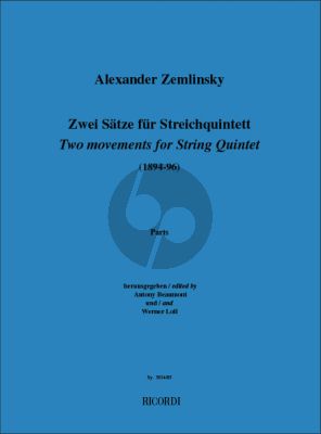 Zemlinsky 2 Satze Streichquintett (Stimmen)