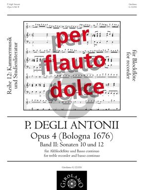 Antonii Sonaten Op.4 Vol.2 Sonaten 10 & 12 (Bologna 1676) Altblfl.-Bc