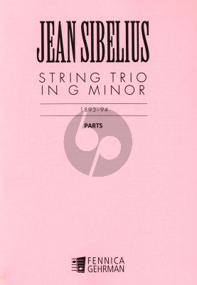 Sibelius String Trio G Minor for Violin-Viola-Violincello Set of Parts