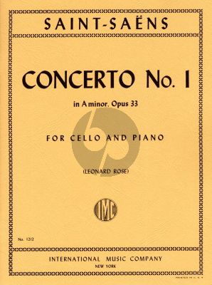 Saint-Saens Concerto No.1 a-minor Op.33 Cello and Piano (edited by Leonard Rose)