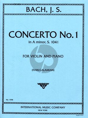 Bach Concerto a-minor BWV 1041 for Violin and Piano (edited by Ivan Galamian)