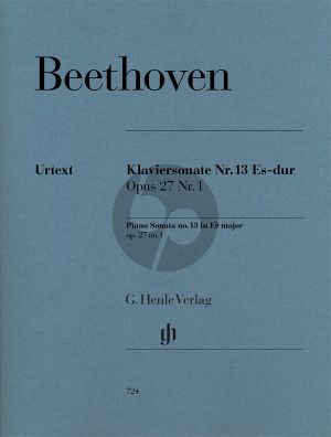 Beethoven Sonate Op.27 No.1 E-flat major (Quasiuna Fantasia) (Wallner/Hansen) (Henle-Urtext)