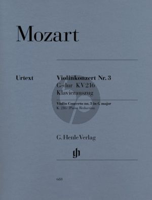 Mozart Concerto No.3 G-major KV 216 Violin-Orch. (piano red.) (edited by Wolf-Dieter Seiffert) (Henle-Urtext)
