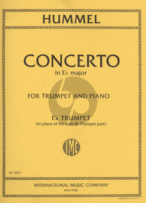 Hummel Concerto E-flat major Trumpet-Orchestra (Trumpet Eb Solo Part only)