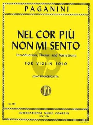 Paganini Nel Cor Piu Non Mi Sento (Introduction, Theme and Variations) (Francescatti)