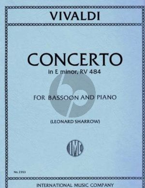 Vivaldi Concerto e-minor RV 484 (F.VIII n.6) Bassoon-Piano (Sharrow)