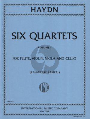 Haydn 6 Quartets Vol.1 (Flute, Violin, Viola and Violoncello) (Parts) (edited by Jean-Pierre Rampal)