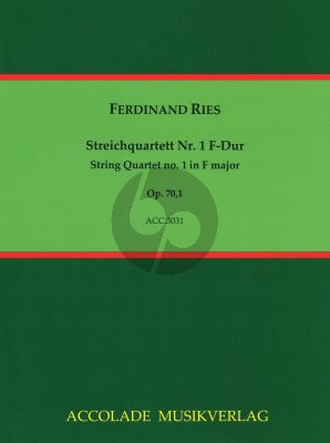 Ries Quartet Op.70 No.1 F-major 2 Violins-Viola and Violoncello (Score/Parts) (Jurgen Schmidt)